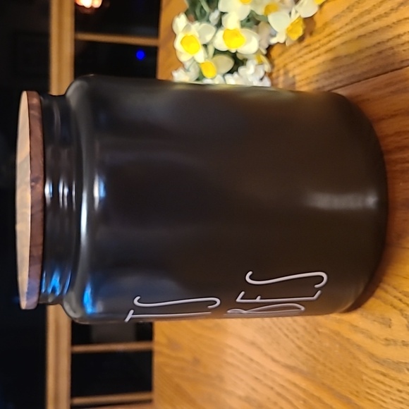 Rae Dunn TREATS & BRIBES Canister with Wooden Lid - Picture 5 of 11
